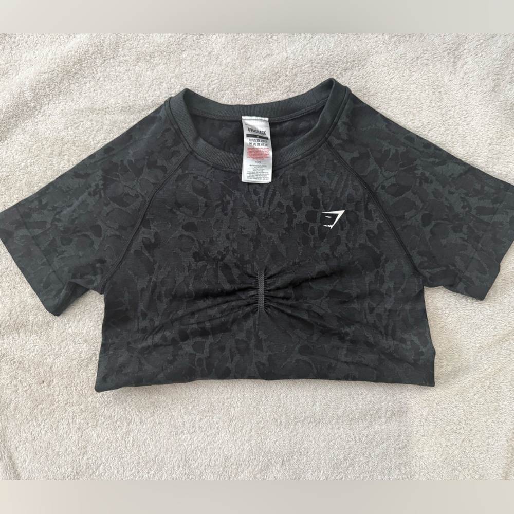 Gymshark Black Patterned Crop Top